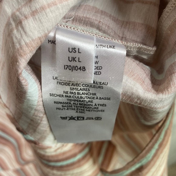 We The Free Striped Button Up Shirt Short Sleeve Size Large Oversized Relaxed - Picture 6 of 9